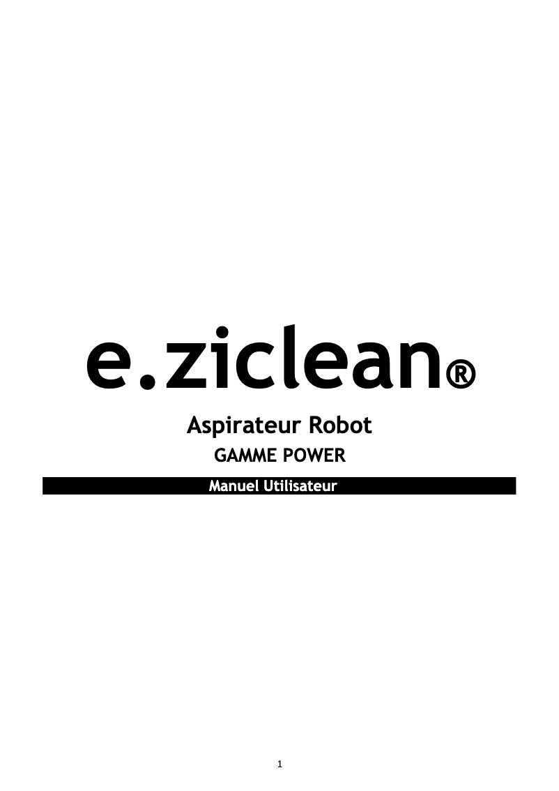 Page n°1 - Manuel utilisateur EZIclean Power Animal