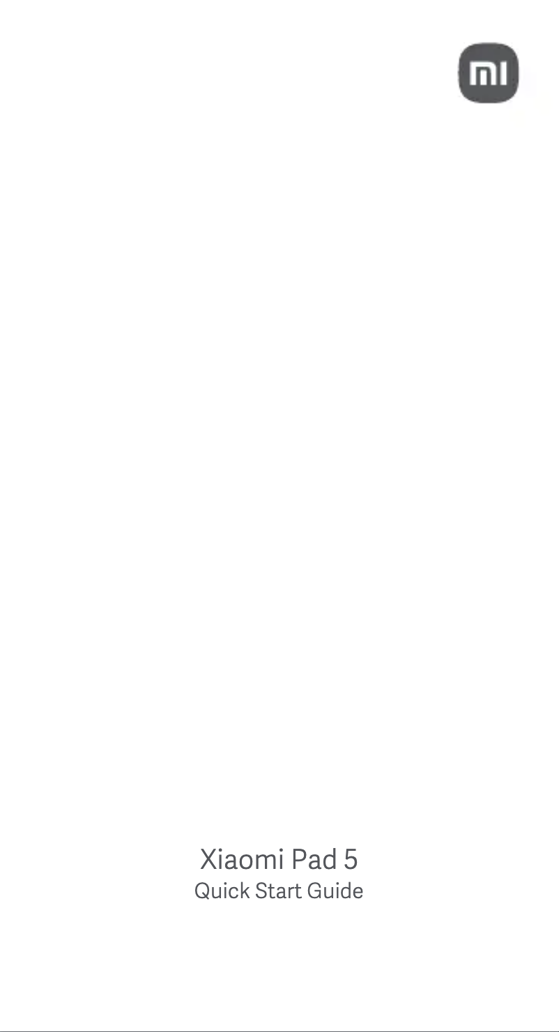 Page 1 de la notice Guide de démarrage rapide Xiaomi Mi Pad 5