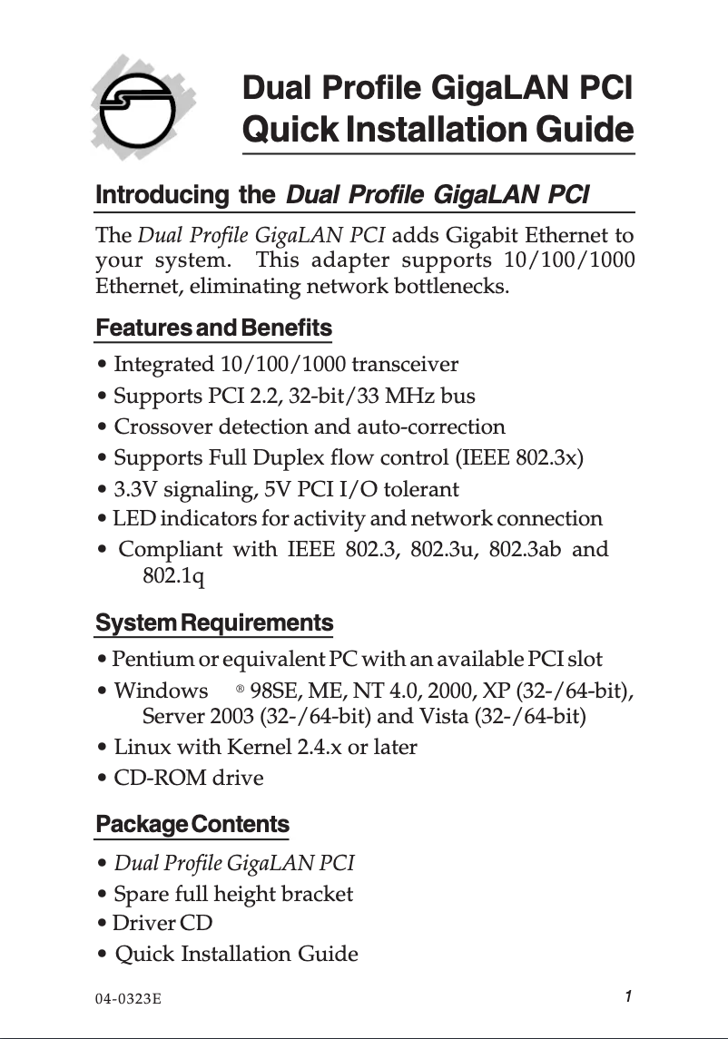 Image de la première page du manuel de l'appareil CN-GP1011-S3