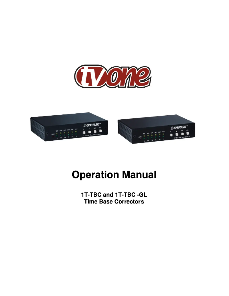 Image de la première page du manuel de l'appareil 1T-TBC-GL