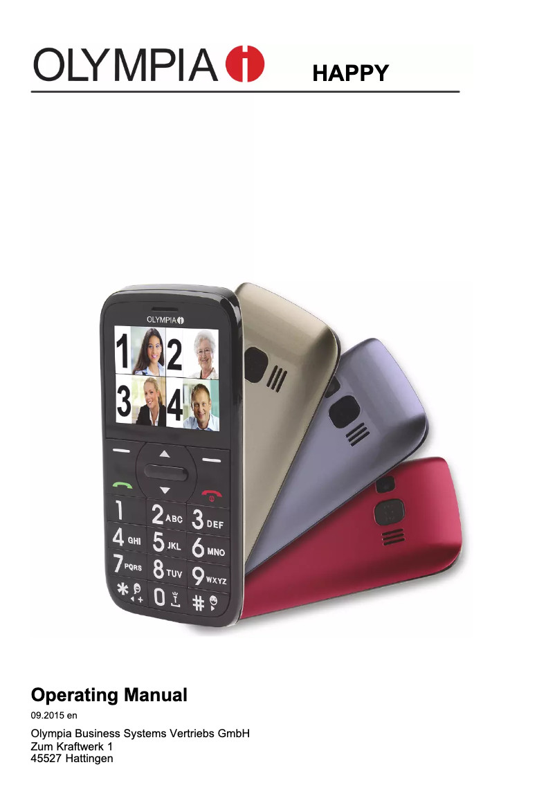Page n°1 - Manuel utilisateur Olympia Happy