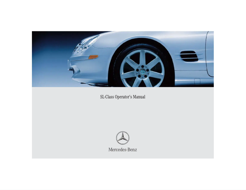 Page 1 de la notice Manuel utilisateur Mercedes-Benz SL (2004)