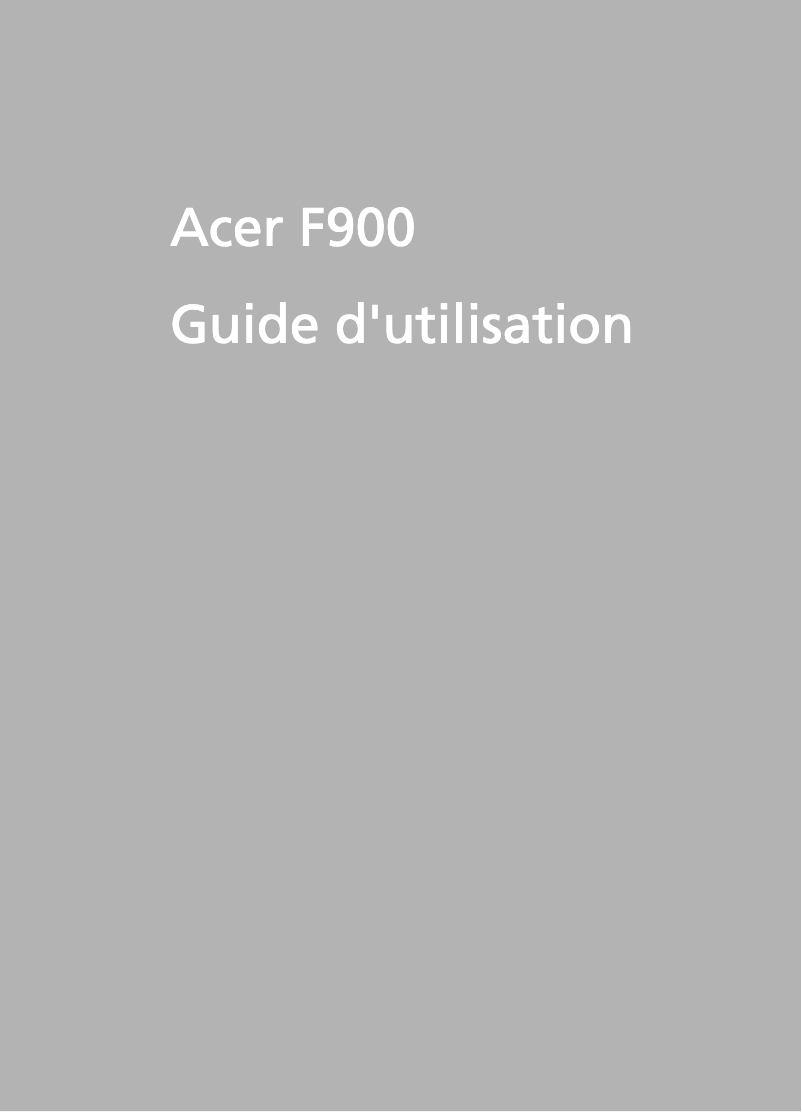 Page 1 de la notice Manuel utilisateur Acer Tempo F900