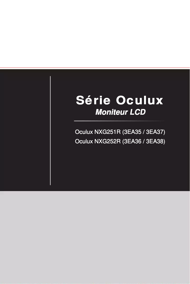 Page n°1 - Manuel utilisateur MSI Oculux NXG251R