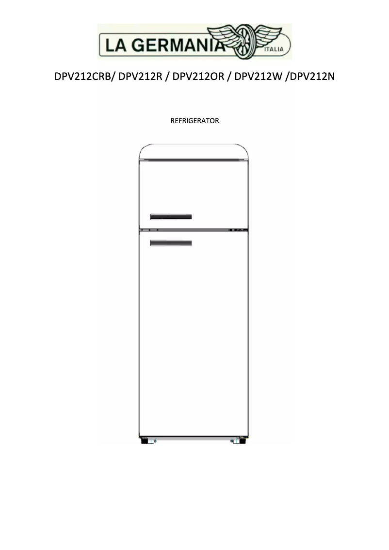 Page 1 de la notice Manuel utilisateur La Germania DPV212OR