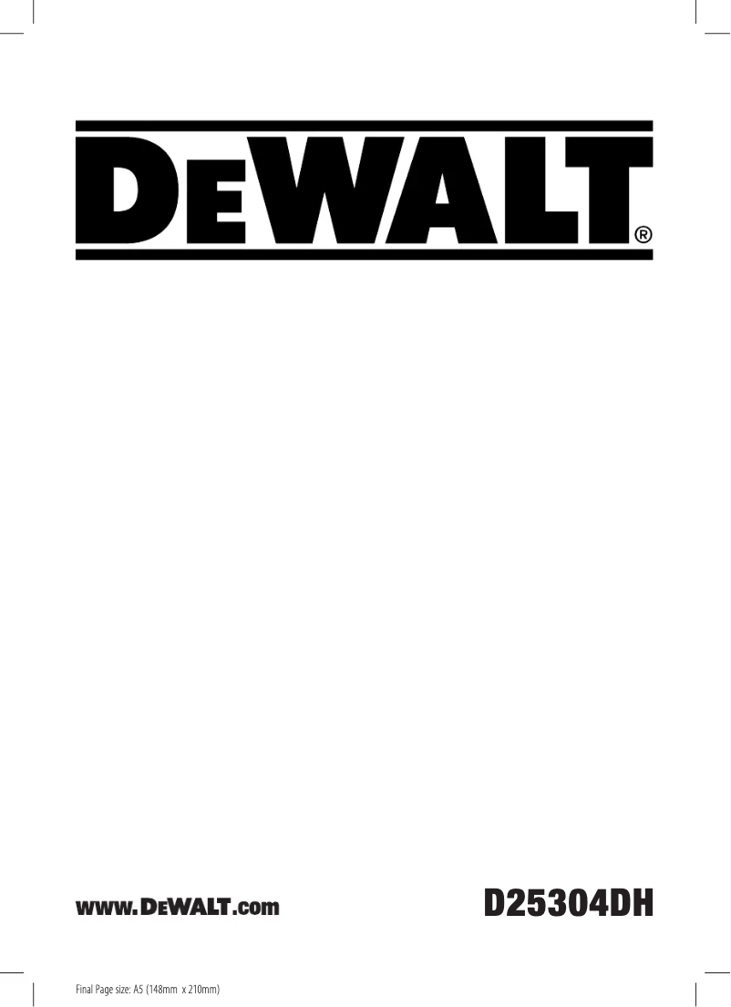 Page n°1 - Manuel utilisateur DeWalt DCH335X2