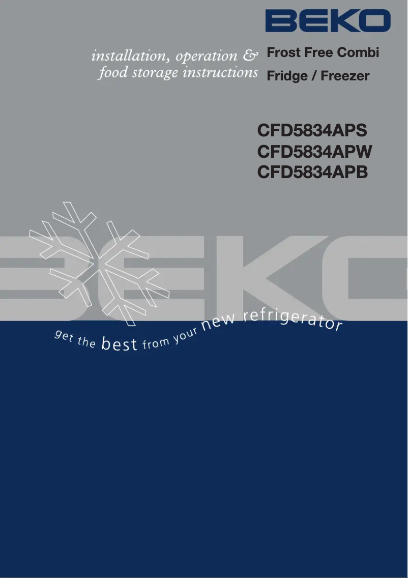 Page n°1 - Manuel utilisateur Beko CFD5834AP