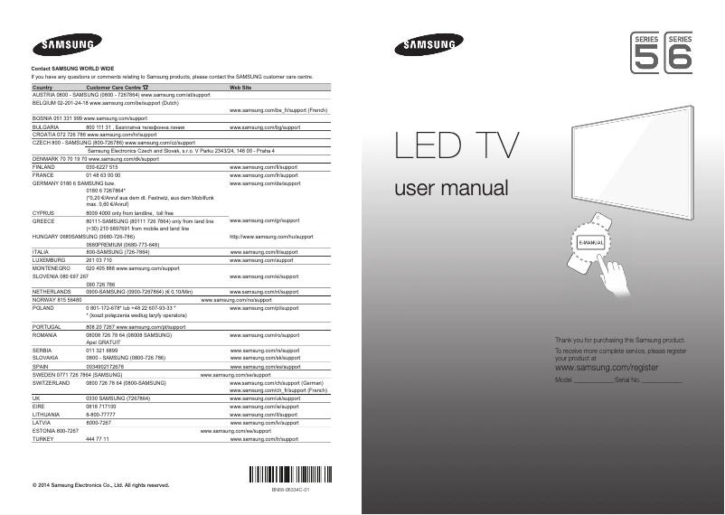 Page n°1 - Manuel utilisateur Samsung UE40H6203
