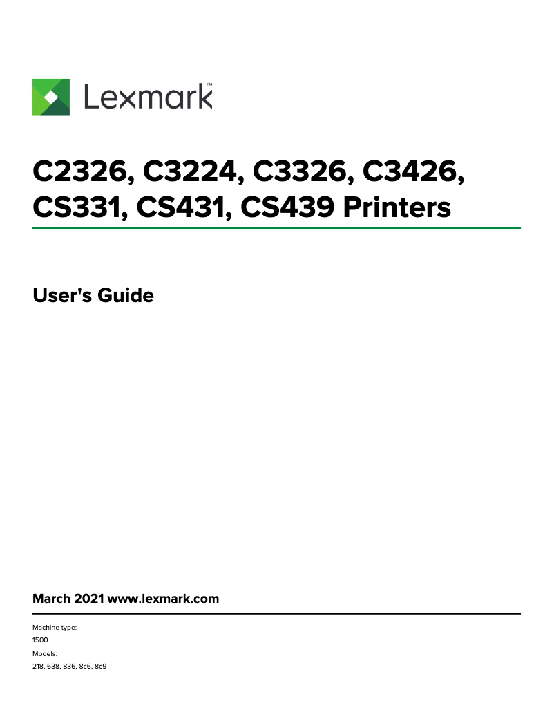 Página 1 del manual Manual de usuario Lexmark C3224