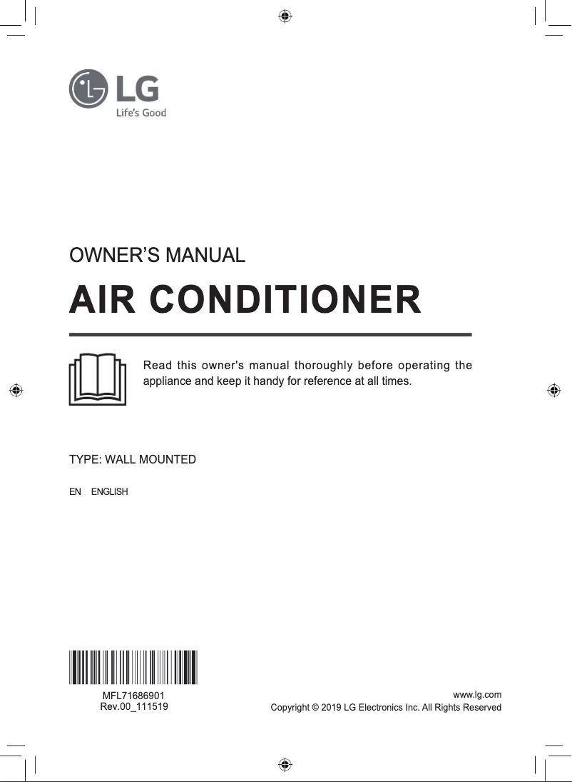Page n°1 - Manuel utilisateur LG LSUQ18MNYA