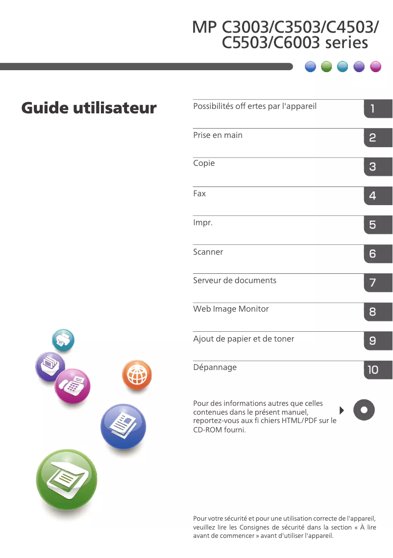 Page n°1 - Manuel utilisateur Ricoh Aficio MP C6003
