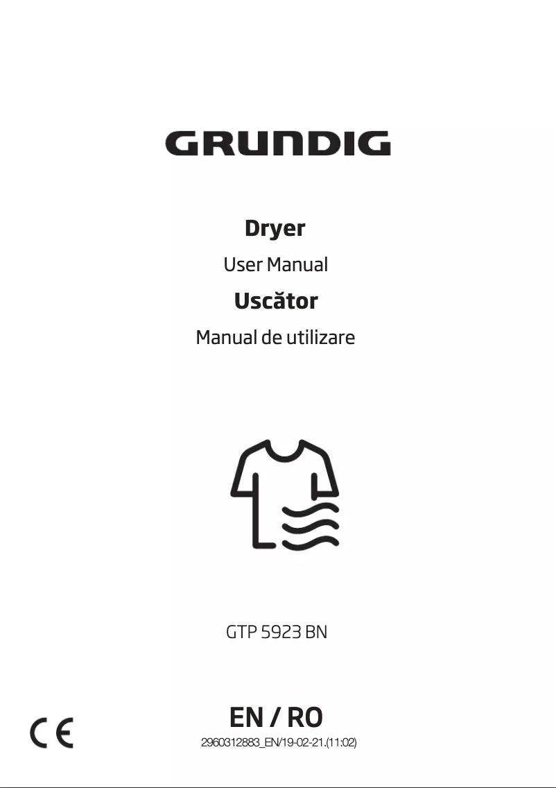 Page 1 de la notice Manuel utilisateur Grundig GTP5923BN