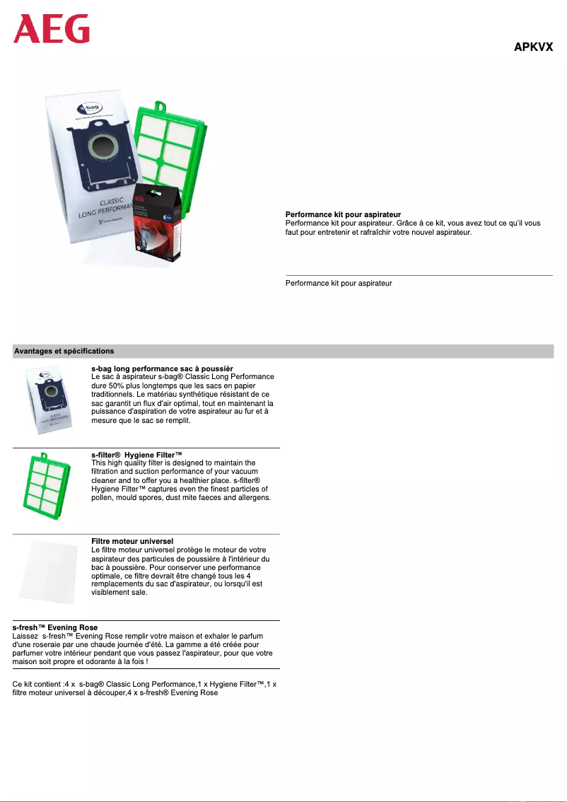 Página 1 del manual Manual de usuario AEG APKVX