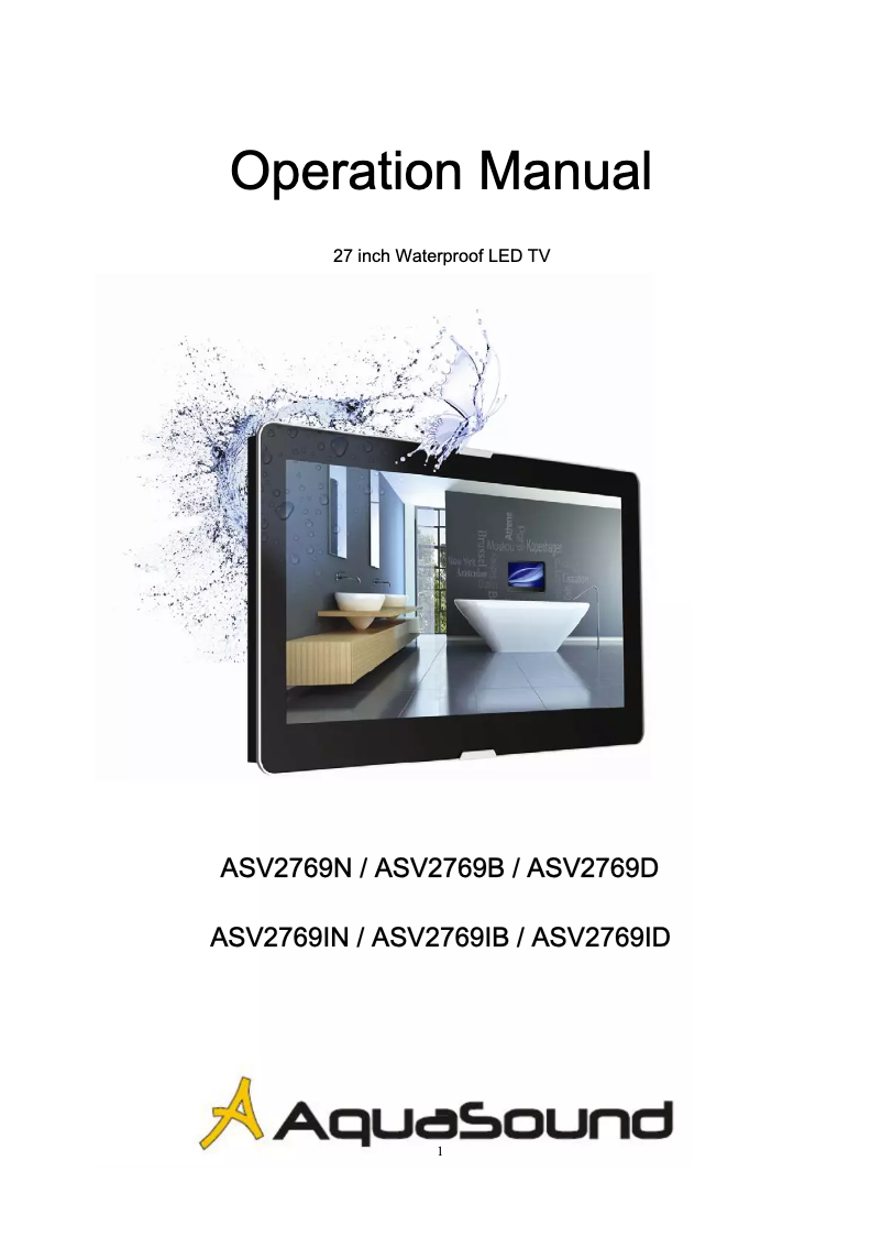 Page 1 de la notice Manuel utilisateur AquaSound ASV2769B