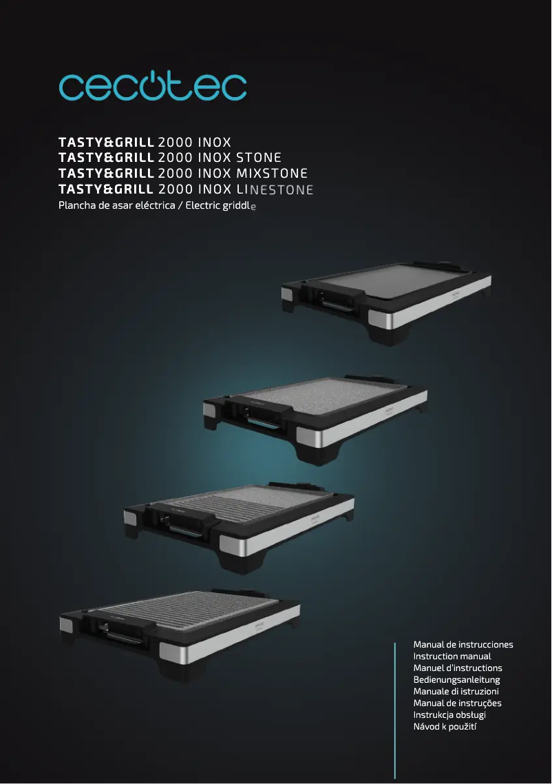 Page n°1 - Manuel utilisateur Cecotec Tasty&Grill 2000 Inox MixStone