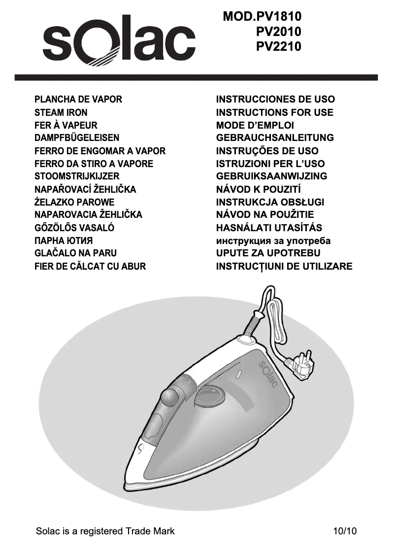 Page n°1 - Manuel utilisateur Solac Volta 2400 Plus PV2210