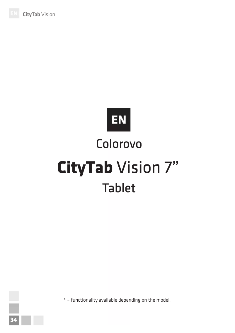 Page n°1 - Manuel utilisateur Colorovo CityTab Vision 7"
