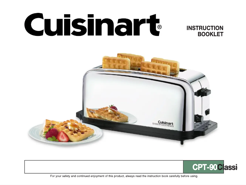 Page 1 de la notice Manuel utilisateur Cuisinart Classic CPT-90