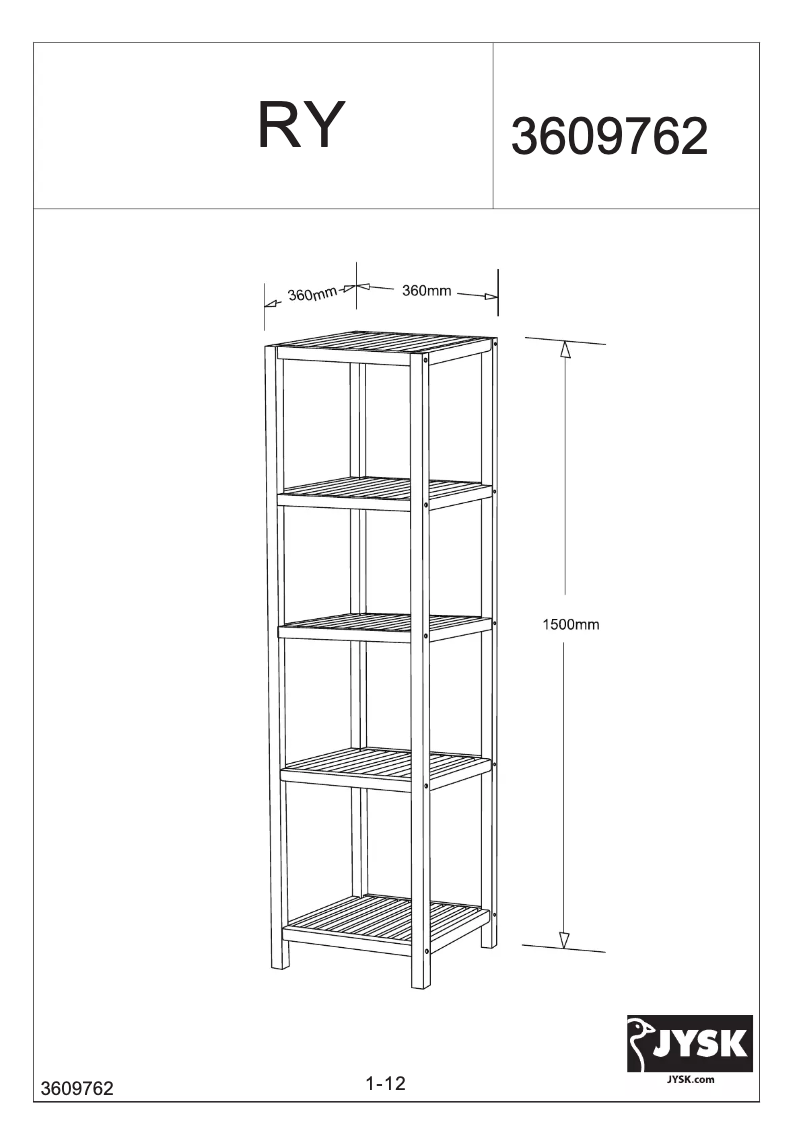 Page n°1 - Manuel utilisateur JYSK Ry (36x150x36)