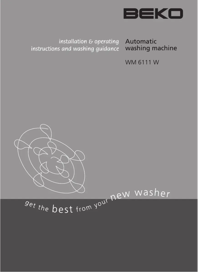 Page 1 de la notice Manuel utilisateur Beko WM 6111 W