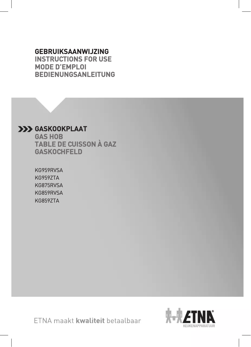 Page 1 de la notice Manuel utilisateur Etna KG675RVSA