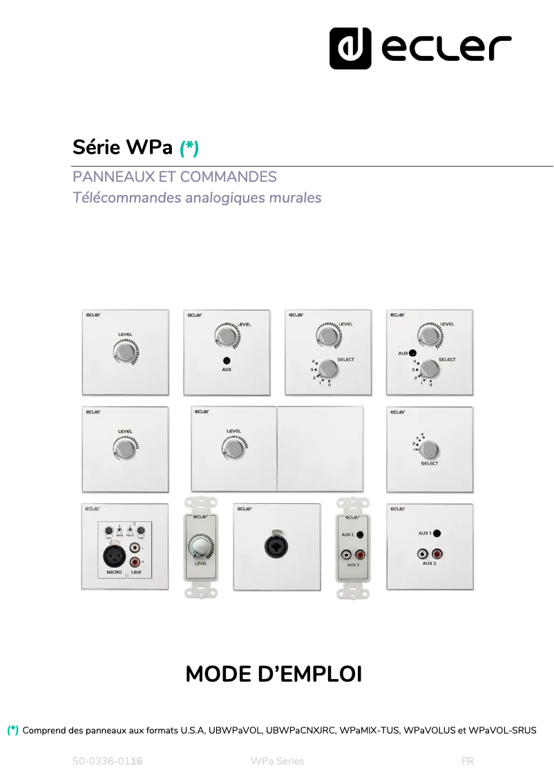 Imagen de la primera página del manual del dispositivo WPaMIX-TUS