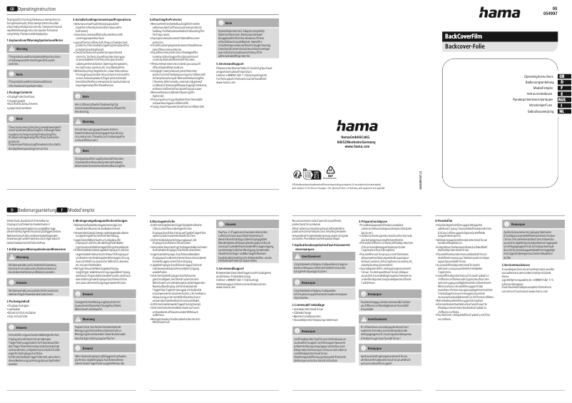 Página 1 del manual Manual de usuario Hama 00054997