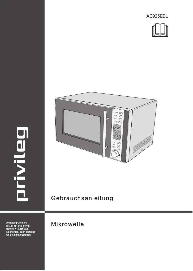 Page n°1 - Manuel utilisateur Privileg AC925EBL