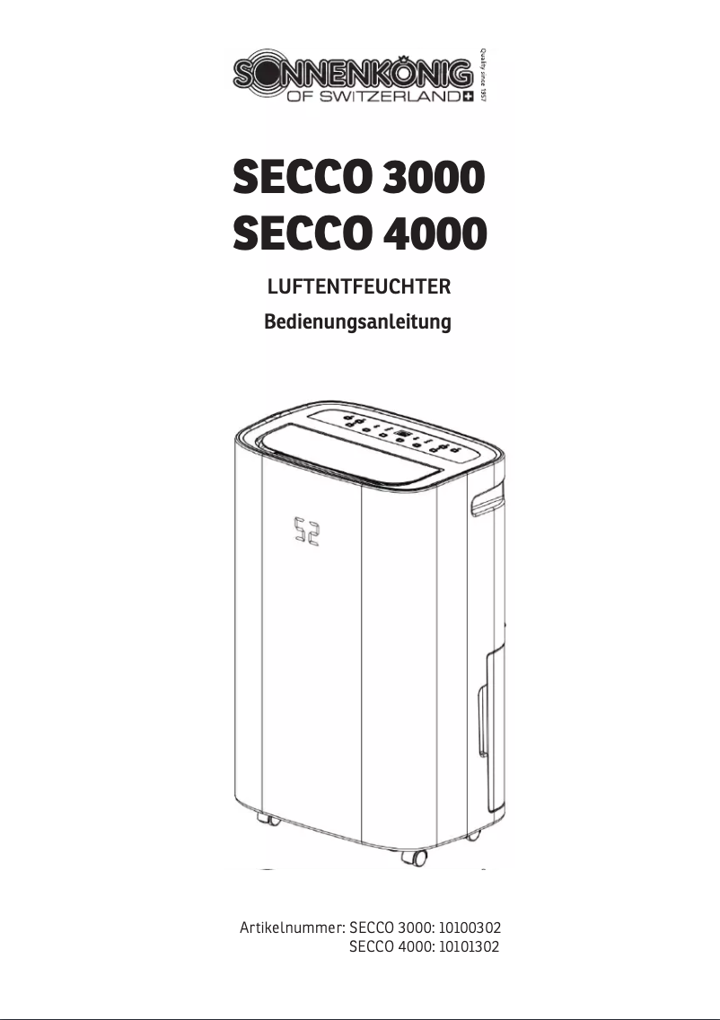 Page n°1 - Manuel utilisateur Sonnenkönig Secco 3000