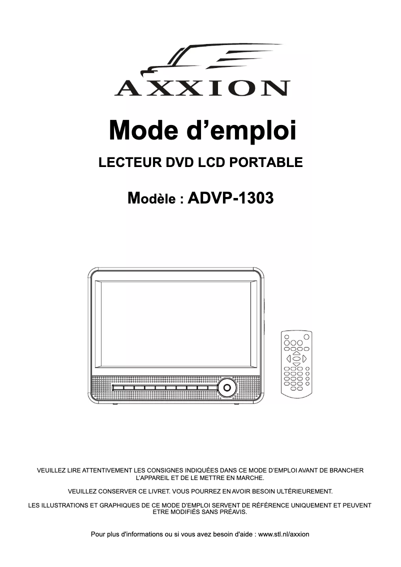 Page n°1 - Manuel utilisateur Axxion ADVP-1303