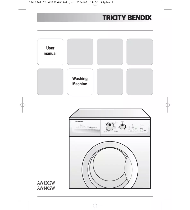 Page n°1 - Manuel utilisateur Tricity Bendix AW 1202 W