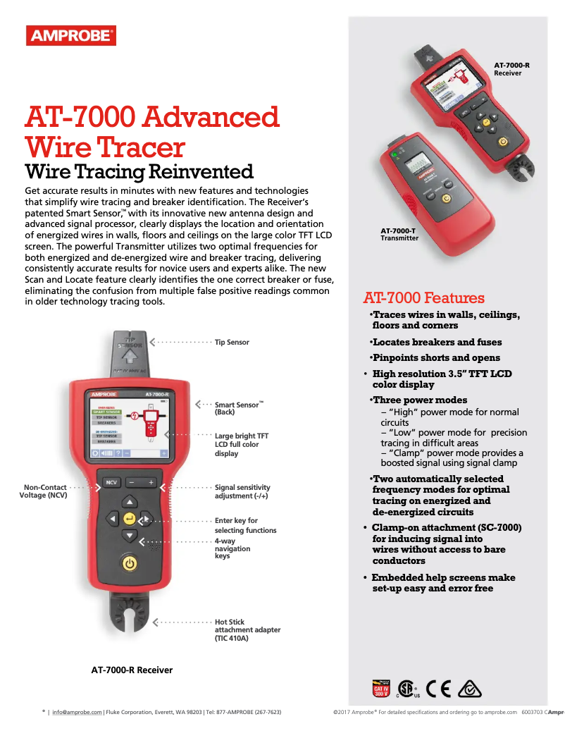 Page n°1 - Fiche technique Amprobe AT-7030