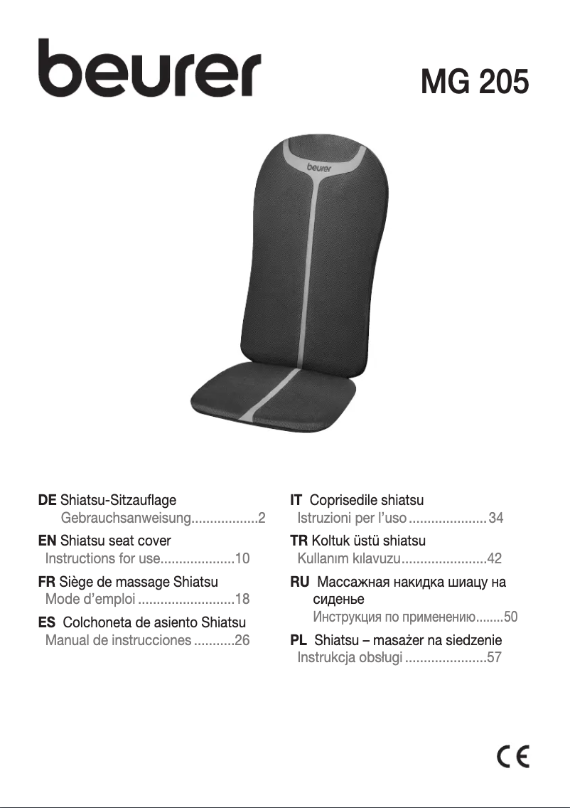 Página 1 del manual Manual de usuario Beurer MG 205