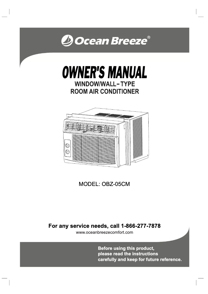 Page n°1 - Manuel utilisateur Ocean Breeze OBZ-05CM