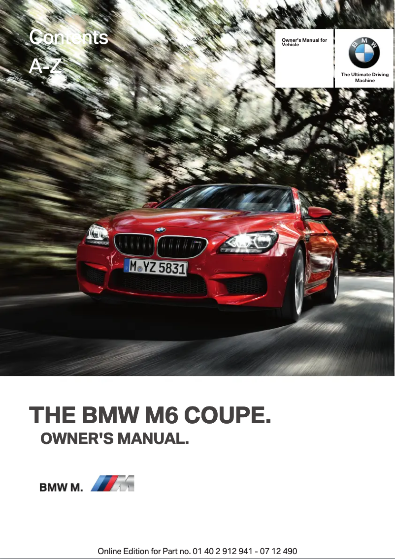 Image de la première page du manuel de l'appareil M6 Coupe (2013)