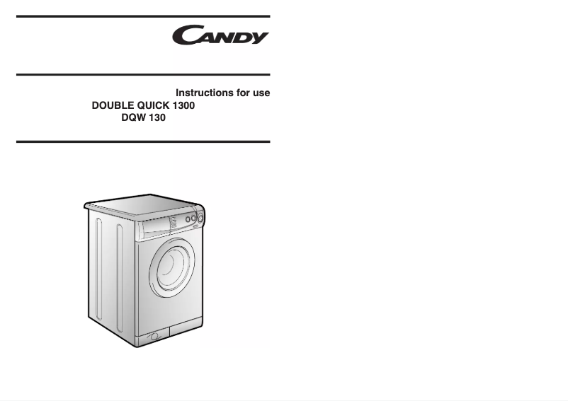 Page n°1 - Manuel utilisateur Candy LB WD DQ 130 METAL UK