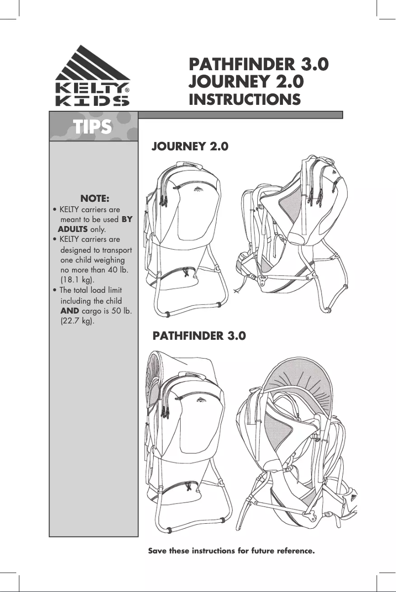 Page n°1 - Manuel utilisateur Kelty Pathfinder 3.0