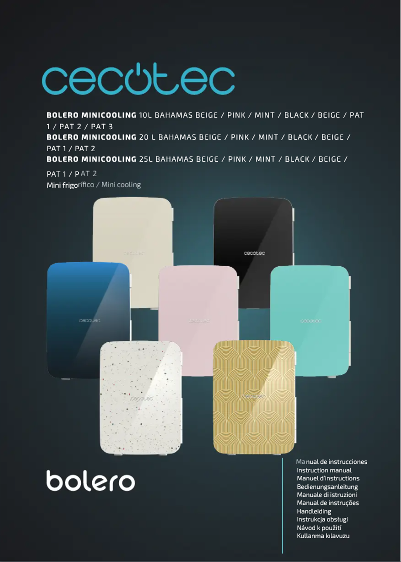 Page n°1 - Manuel utilisateur Cecotec Bolero MiniCooling 20L Bahamas