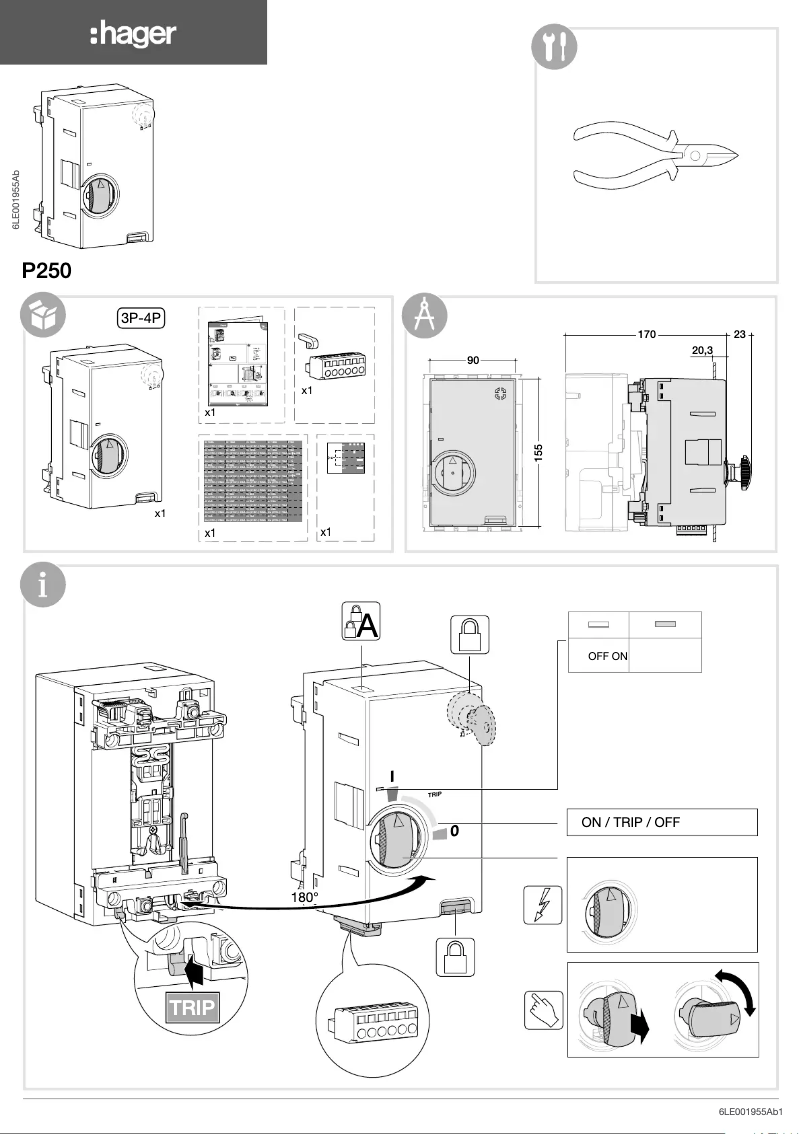 Page 1 de la notice Guide d'installation Hager HXB068H