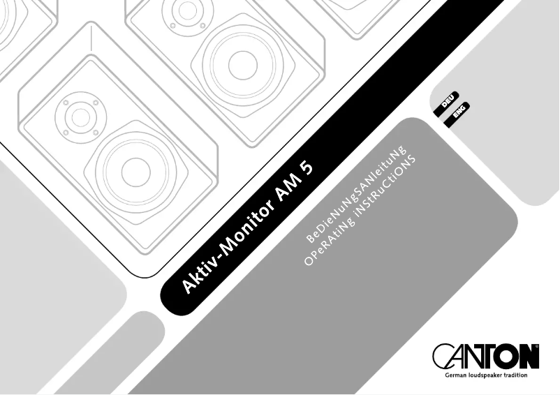 Page 1 de la notice Manuel utilisateur Canton AM 5