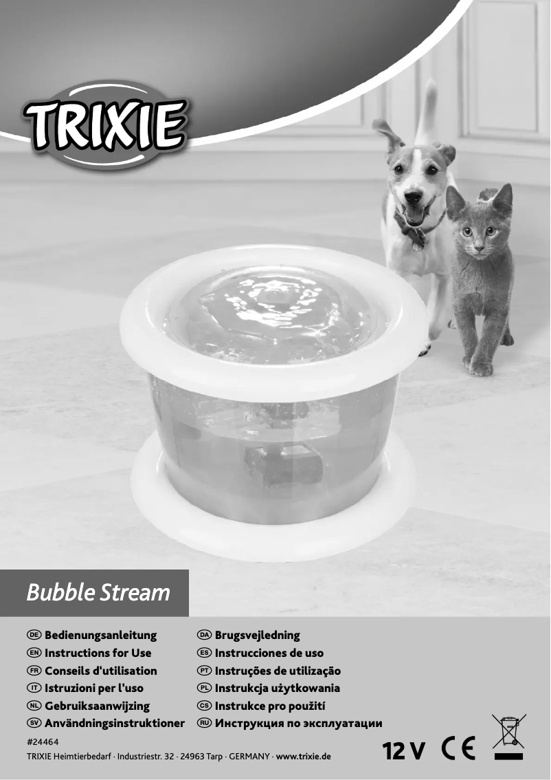 Page 1 de la notice Manuel utilisateur Trixie Bubble Stream