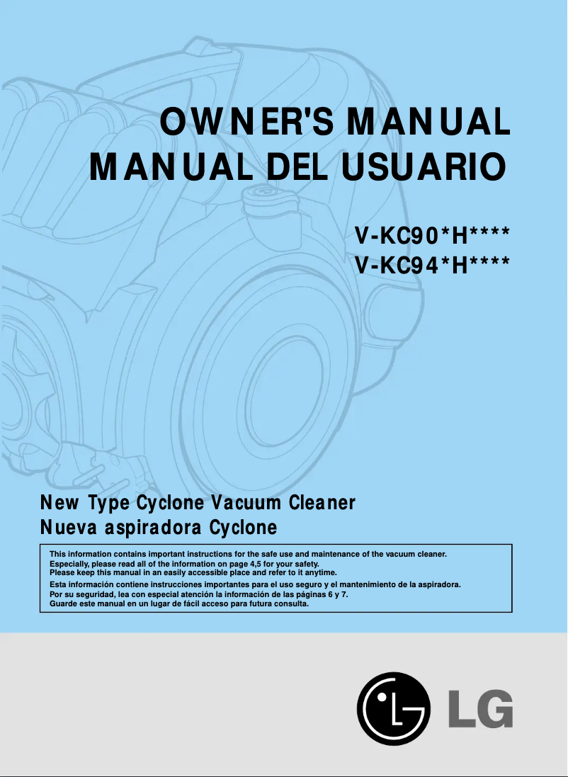 Page n°1 - Manuel utilisateur LG V-KC942HT