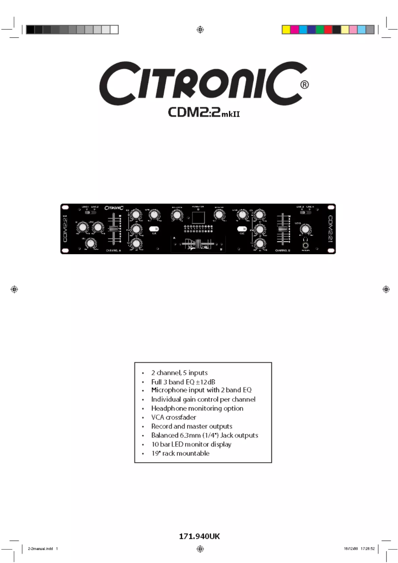 Page 1 de la notice Manuel utilisateur Citronic CDM2:2 MKII 2
