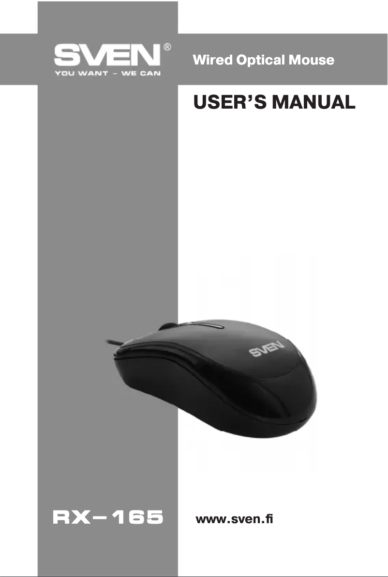 Page 1 de la notice Manuel utilisateur Sven RX-165
