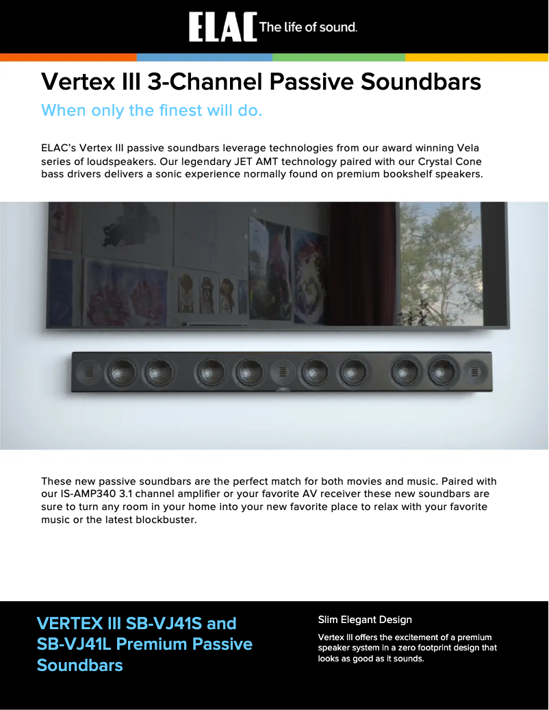 Page n°1 - Fiche technique ELAC Vertex III SB-VJ41S