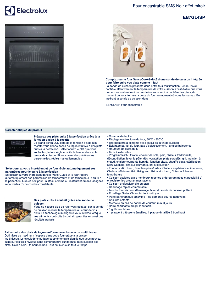 Página 1 del manual Ficha técnica Electrolux EB7GL4SP