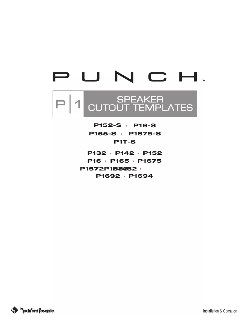 Page n°1 - Mode d'emploi Rockford Fosgate Punch P1462
