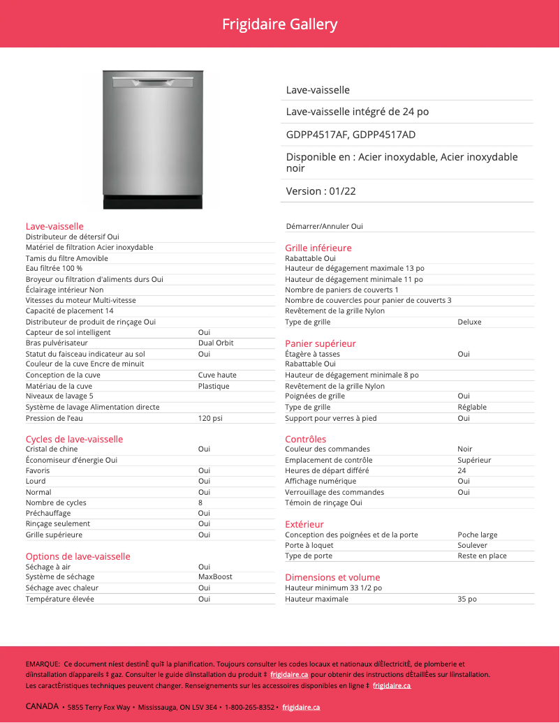 Image de la première page du manuel de l'appareil GDPP4517AD