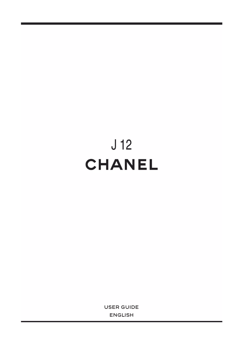 Page n°1 - Manuel utilisateur Chanel J12 Diamond Dial
