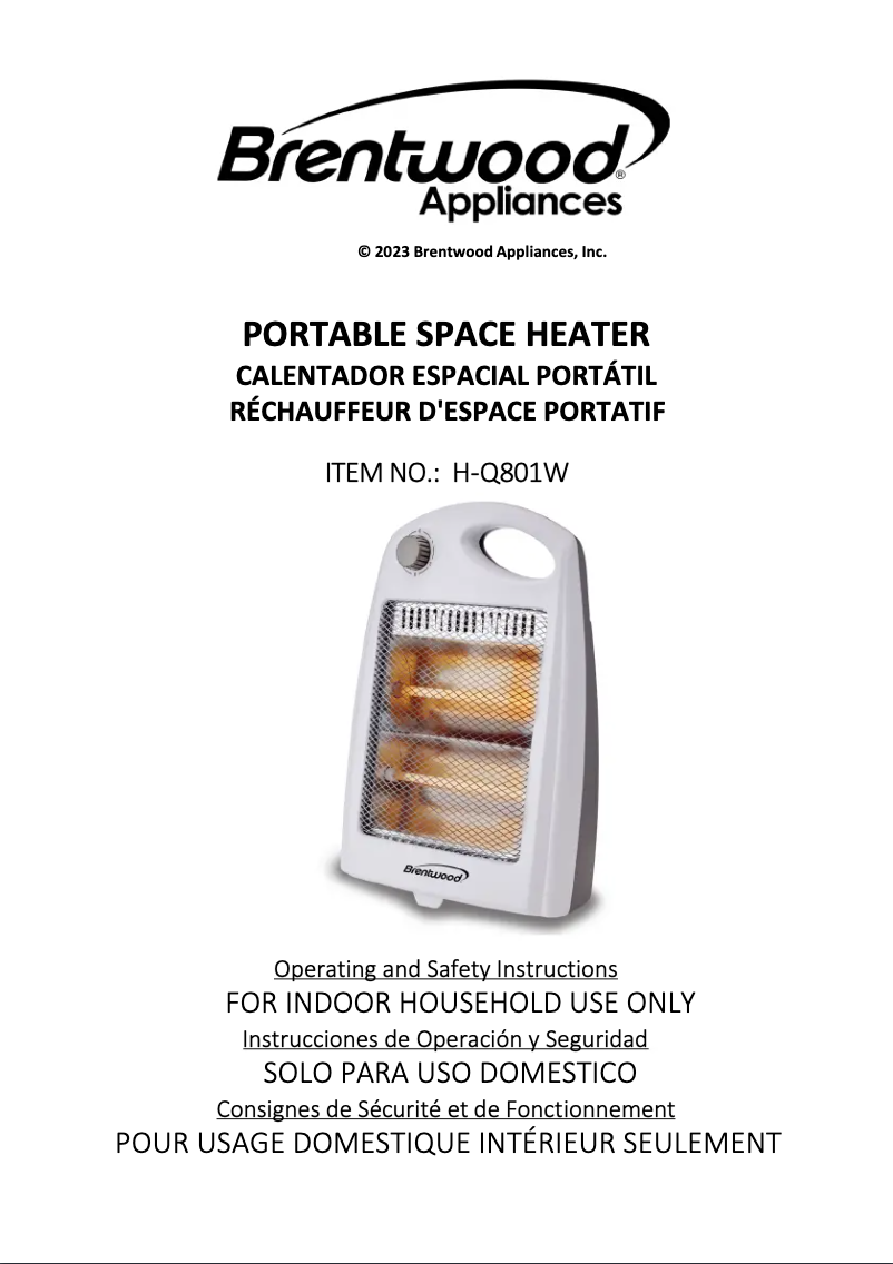 Página 1 del manual Manual de usuario Brentwood H-Q801W